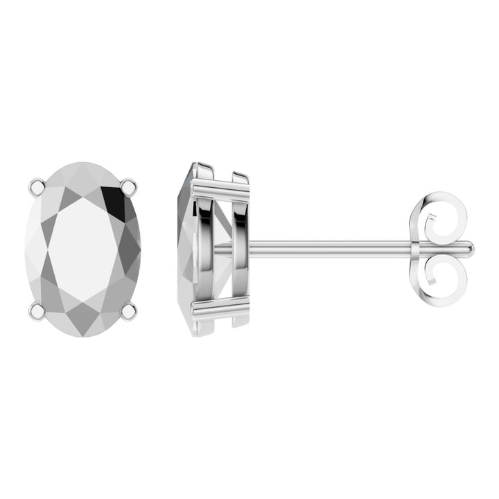 Solitaire Stud Earrings Mounting - Oval 9x6mm