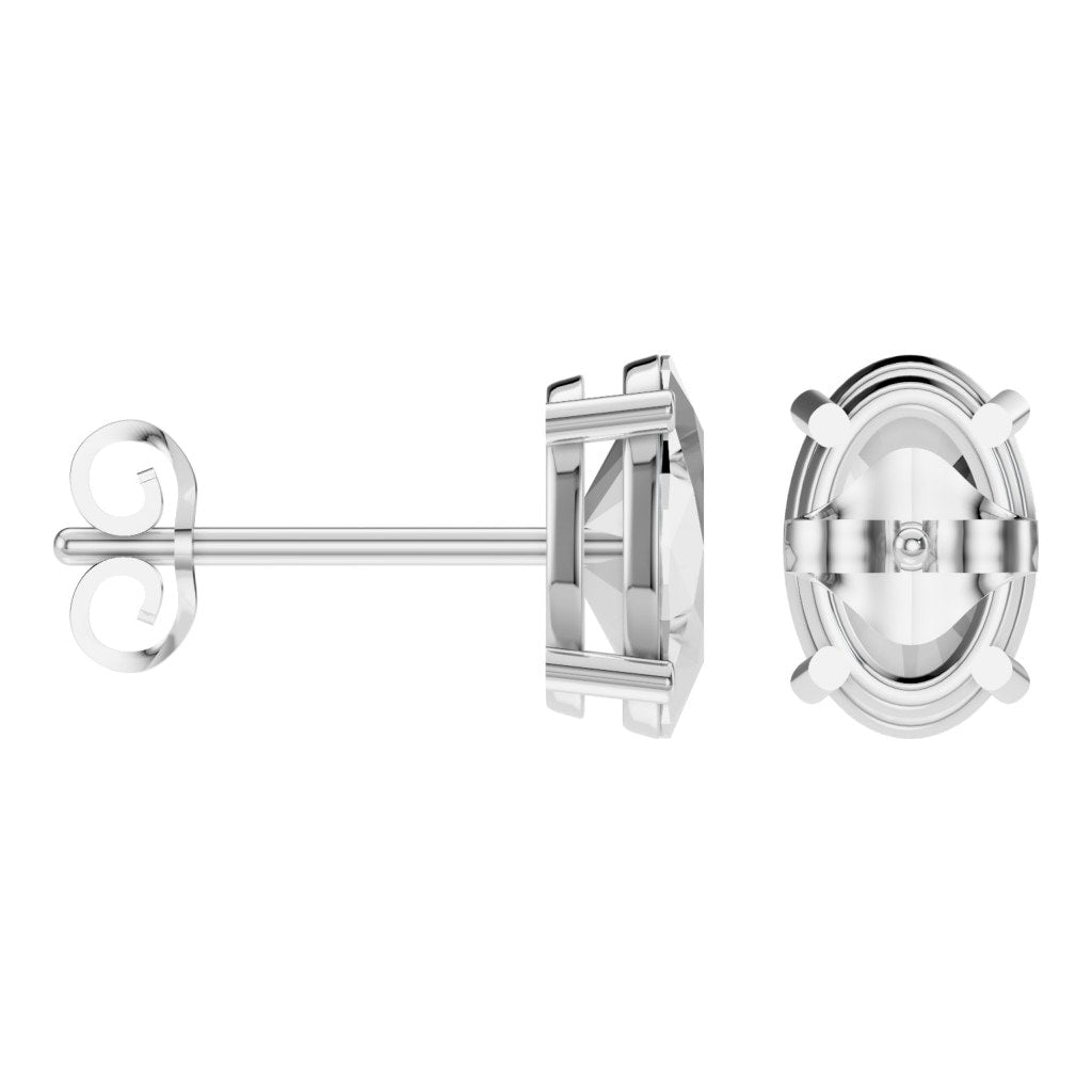 EA-8196 White Gold Earrings SET - ANGLE