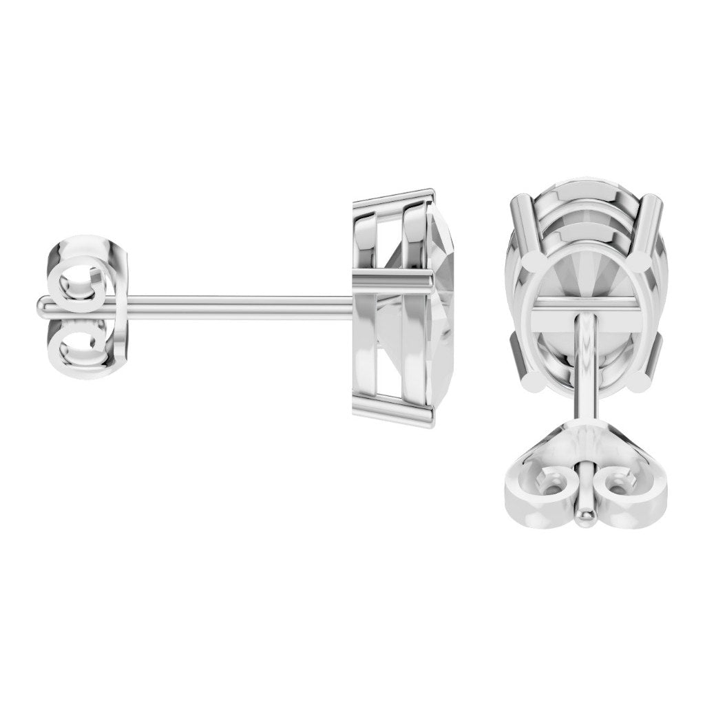 EA-8196 White Gold Earrings SET - Side View