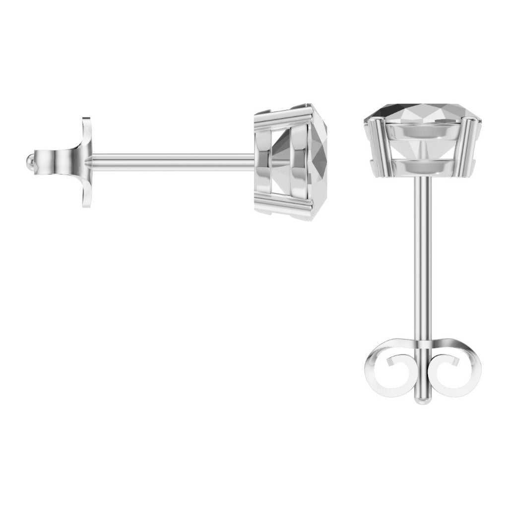 EA-8196 White Gold Earrings SET - BACK