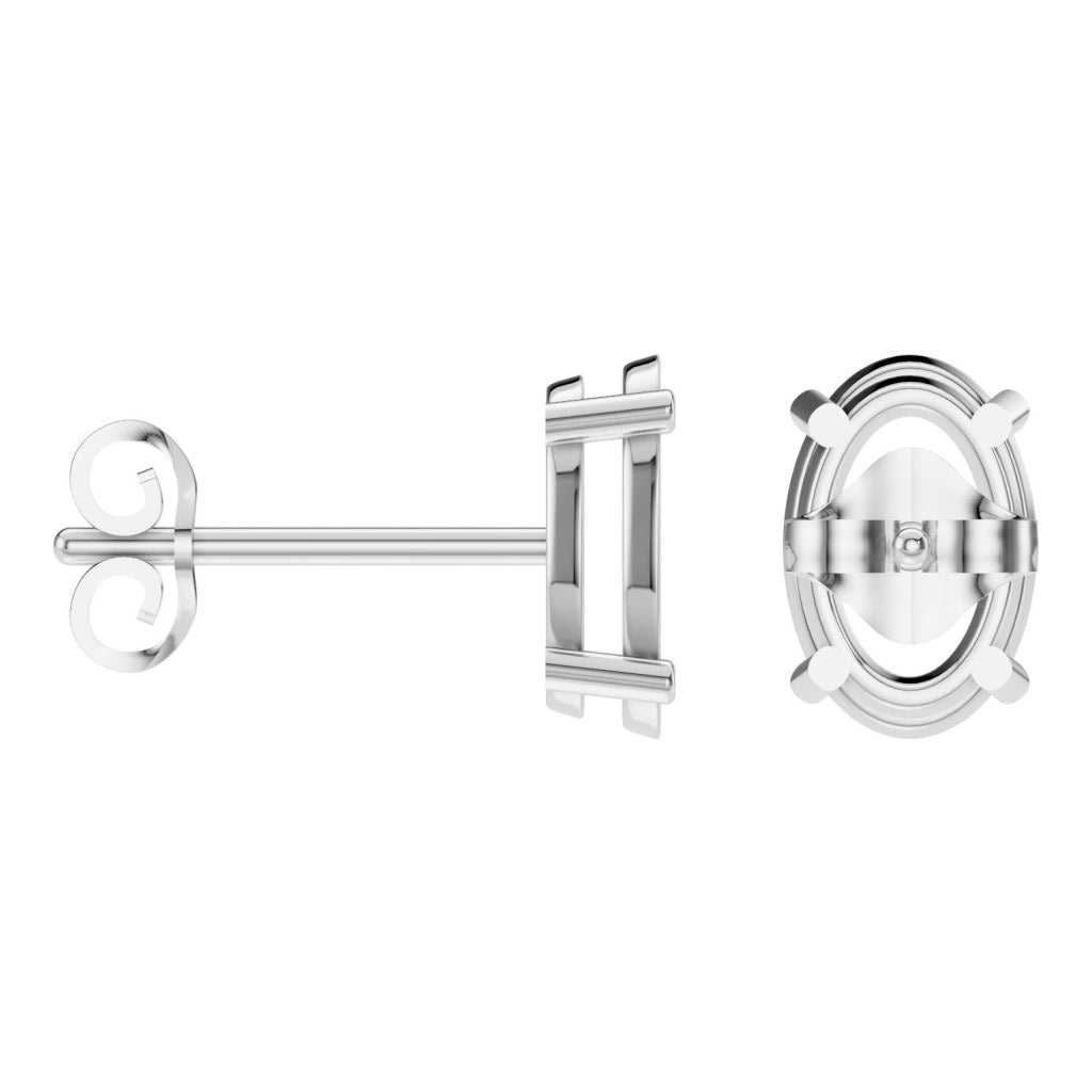 EA-8196 White Gold Earrings UNSET - ANGLE