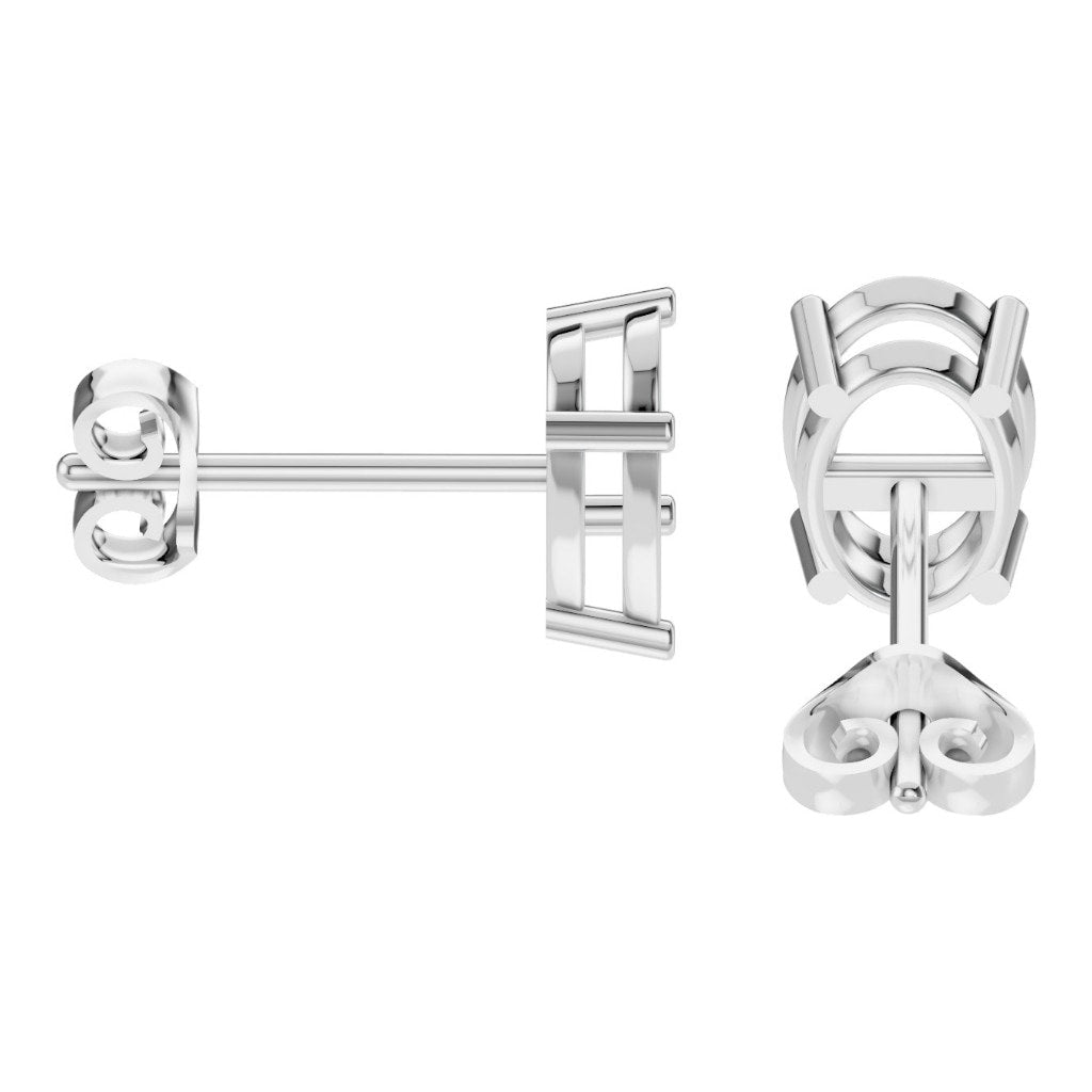 EA-8196 White Gold Earrings UNSET - Side View