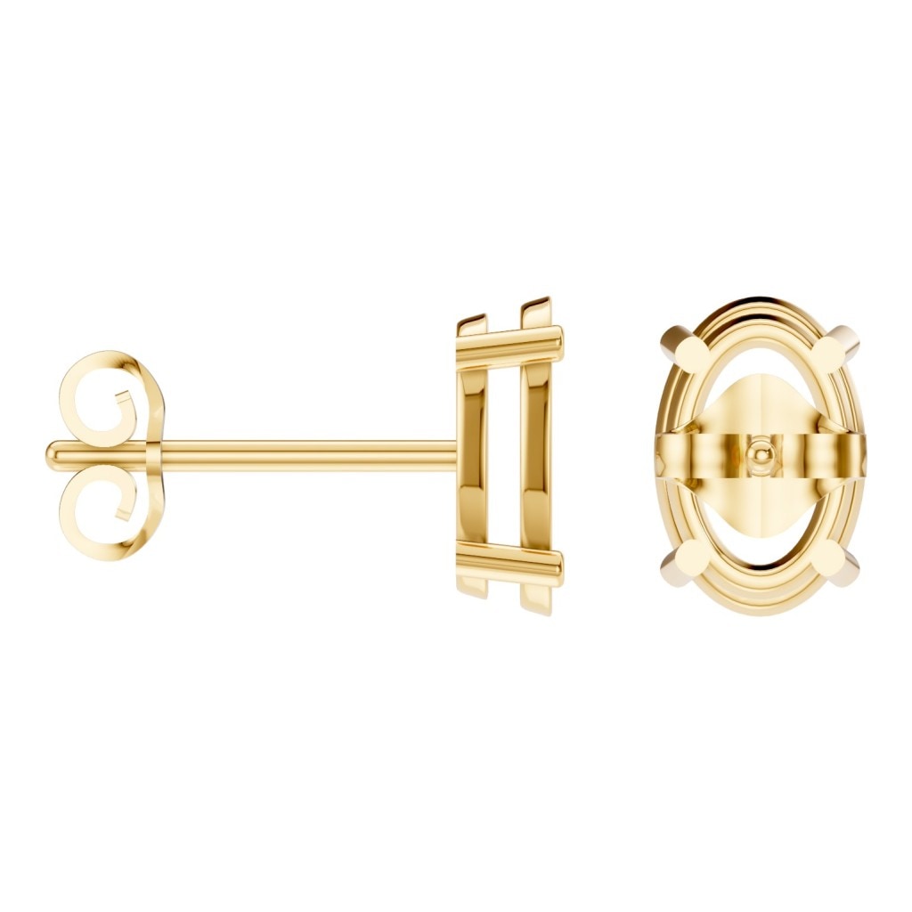 EA-8196 Yellow Gold Earrings UNSET - ANGLE