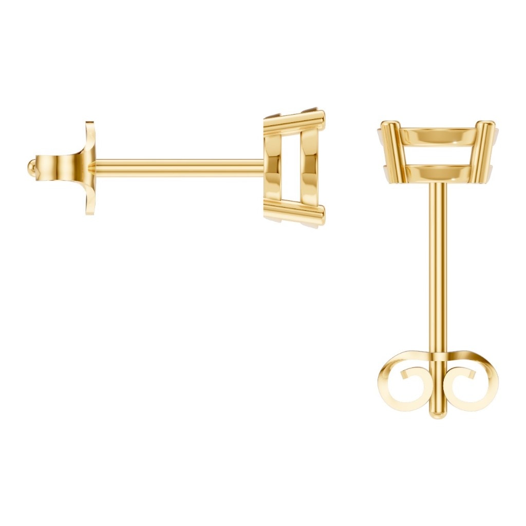 EA-8196 Yellow Gold Earrings UNSET - BACK