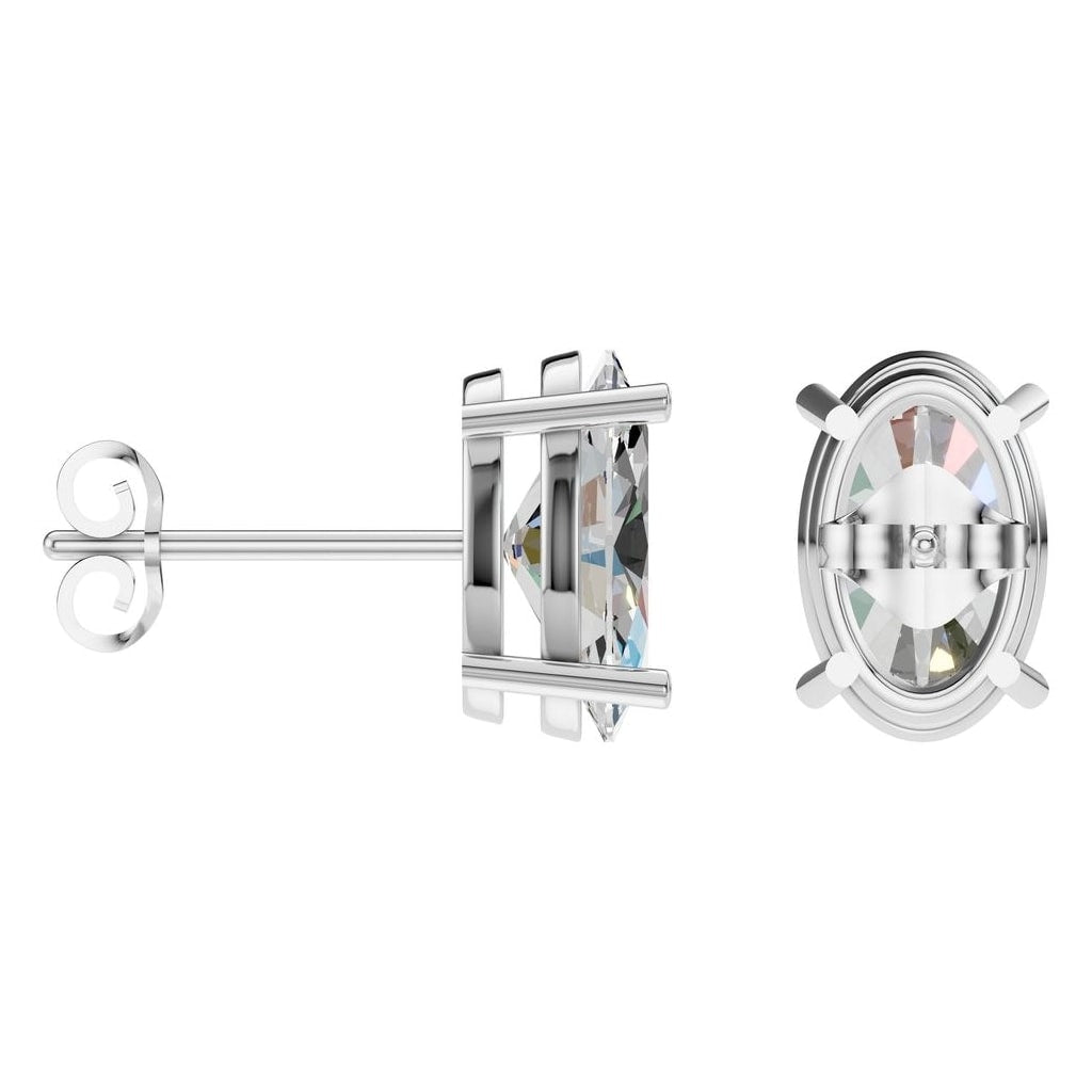EA-8196 White Gold Earrings SET - ANGLE
