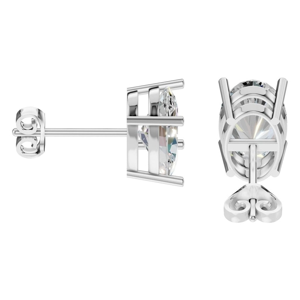 EA-8196 White Gold Earrings SET - Side View