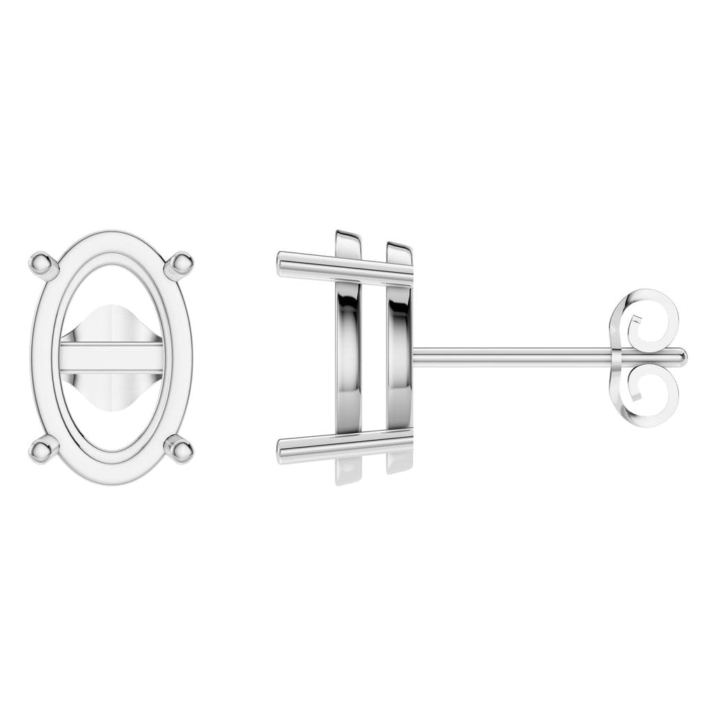 EA-8196 White Gold Earrings UNSET - Main View