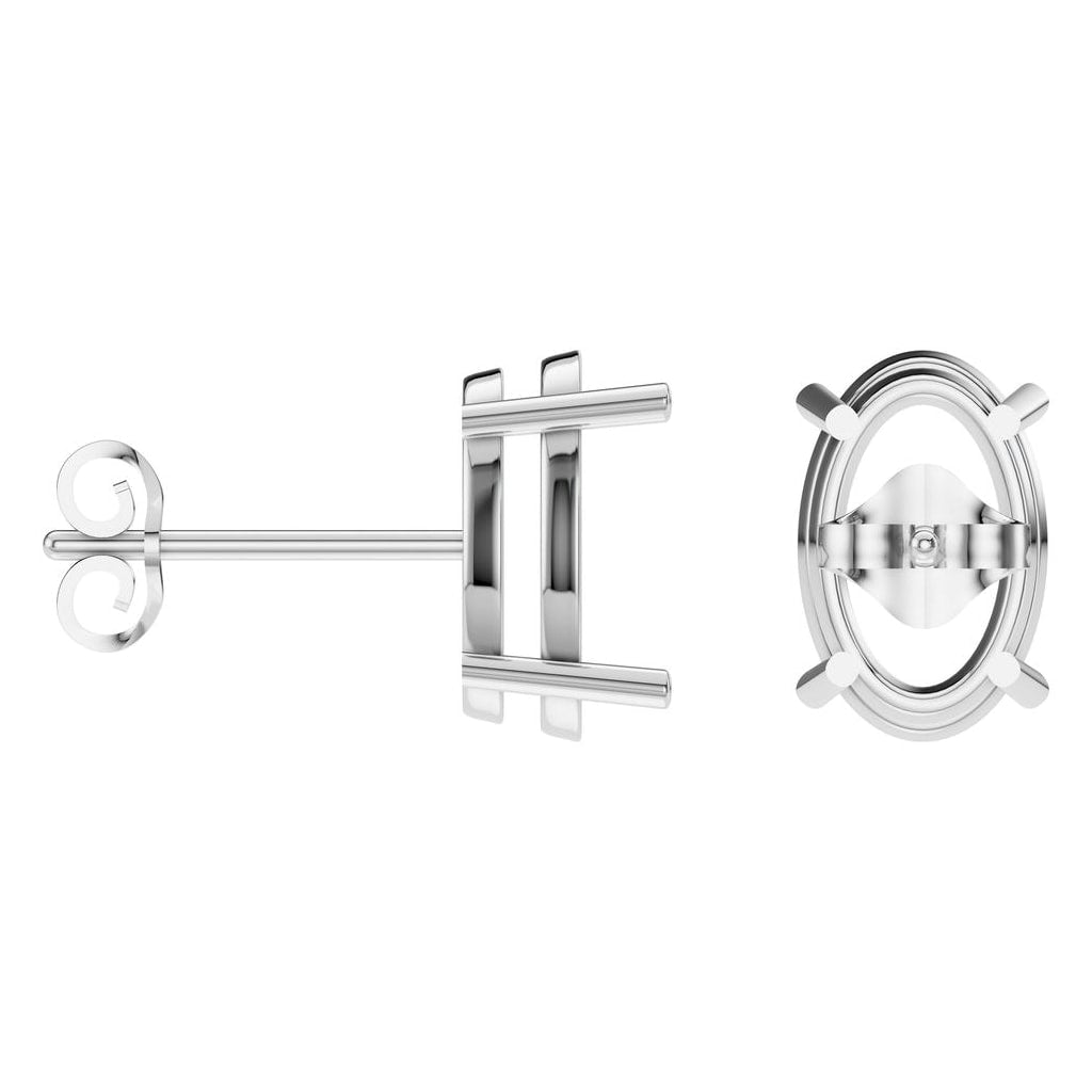EA-8196 White Gold Earrings UNSET - ANGLE