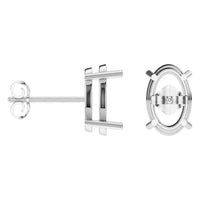 EA-8196 White Gold Earrings UNSET - ANGLE