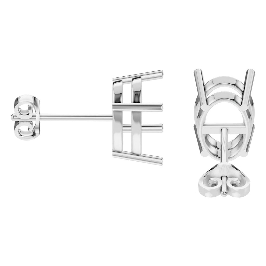 EA-8196 White Gold Earrings UNSET - Side View