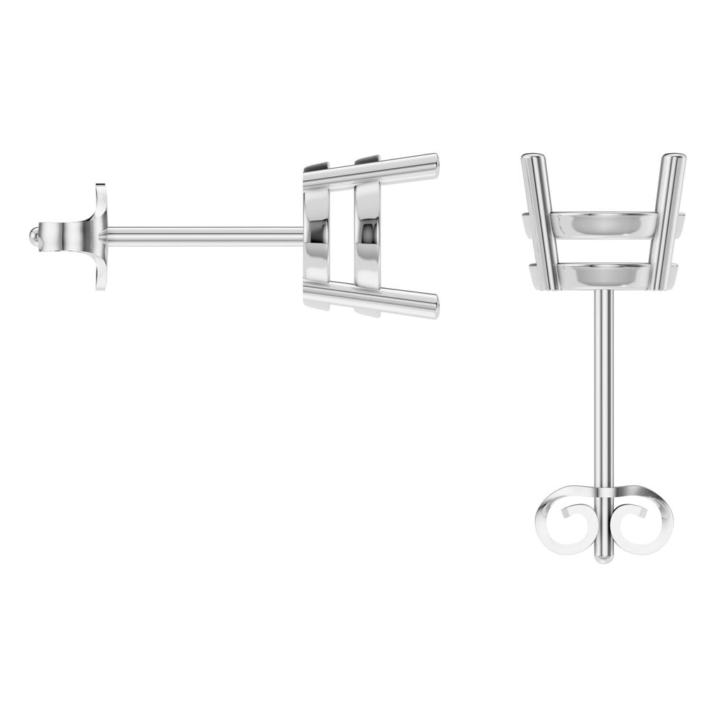 EA-8196 White Gold Earrings UNSET - BACK