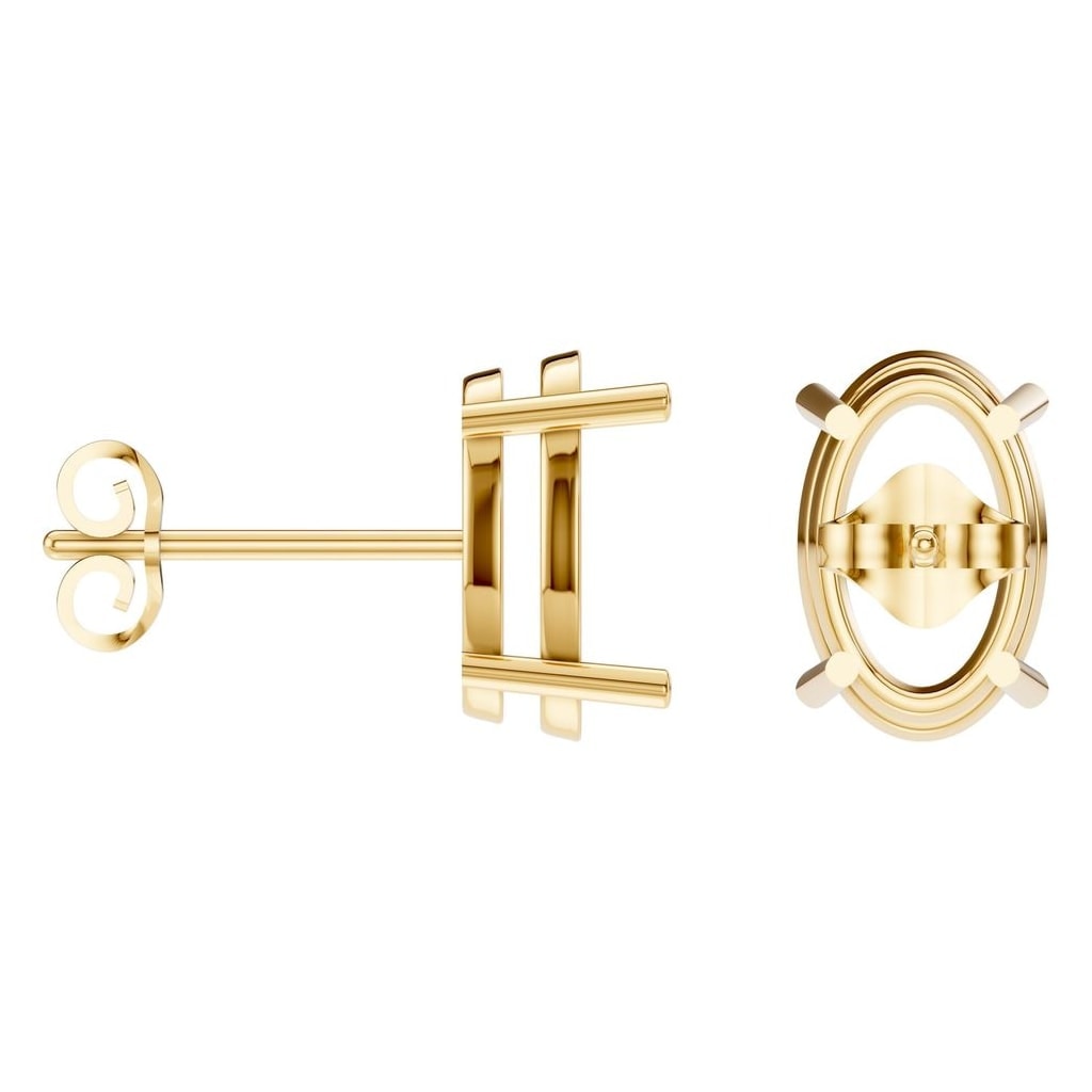 EA-8196 Yellow Gold Earrings UNSET - ANGLE