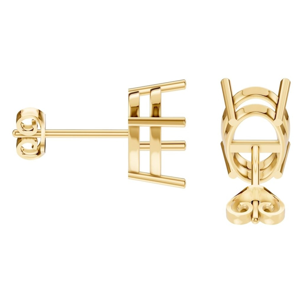 EA-8196 Yellow Gold Earrings UNSET - Side View