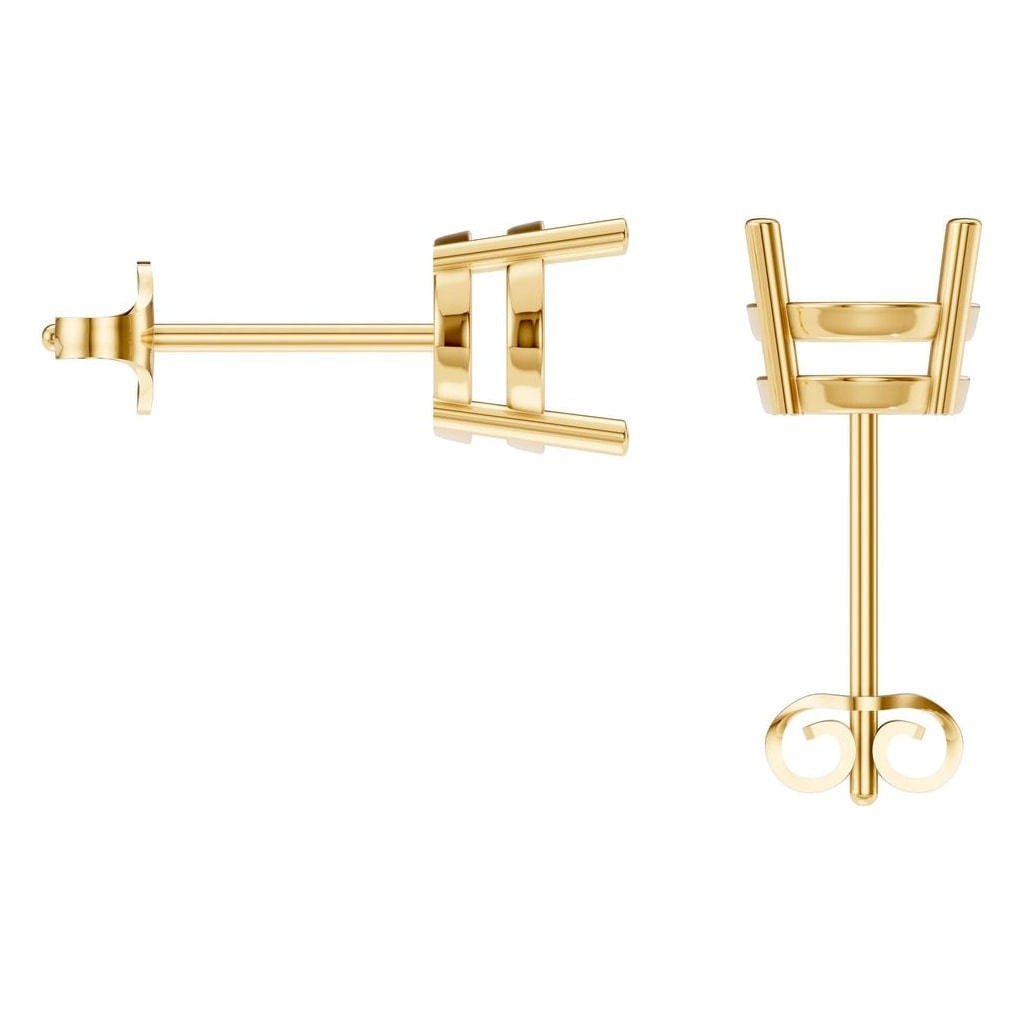 EA-8196 Yellow Gold Earrings UNSET - BACK