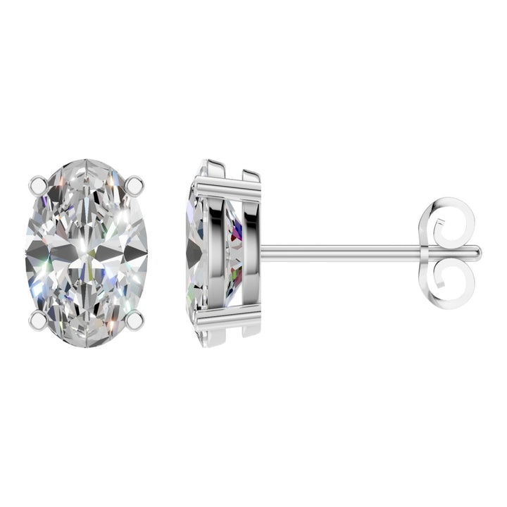 Solitaire Stud Earrings Mounting - Oval 10x6.5mm