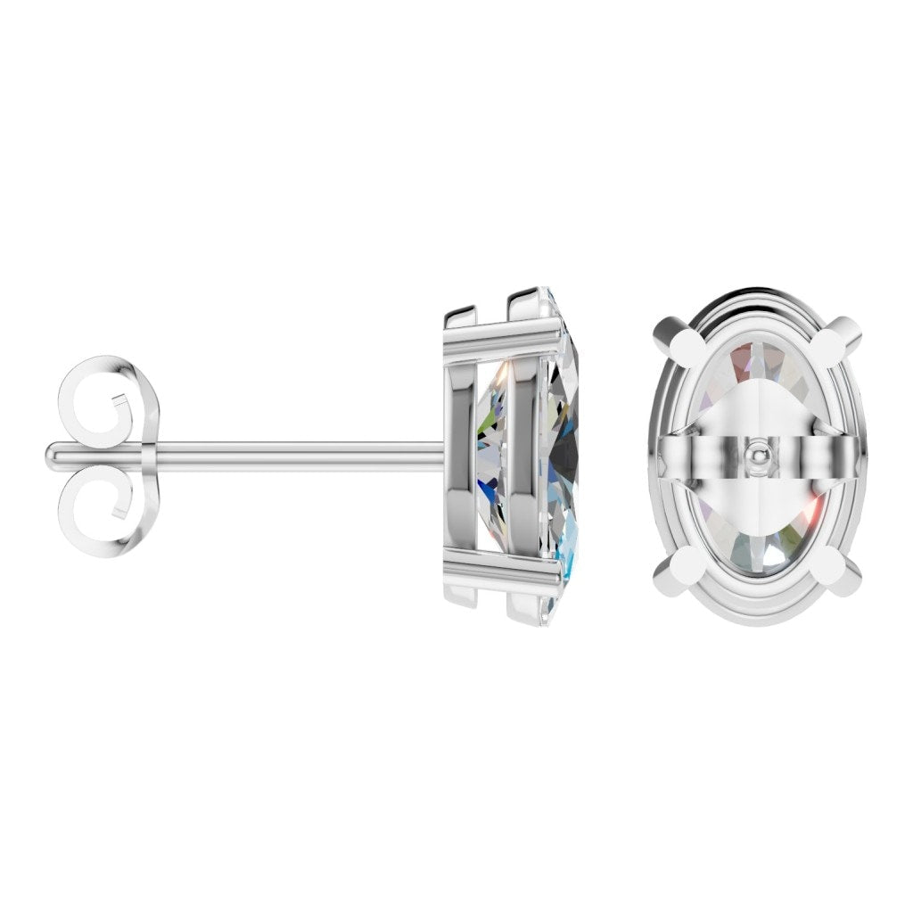 EA-8196 White Gold Earrings SET - ANGLE