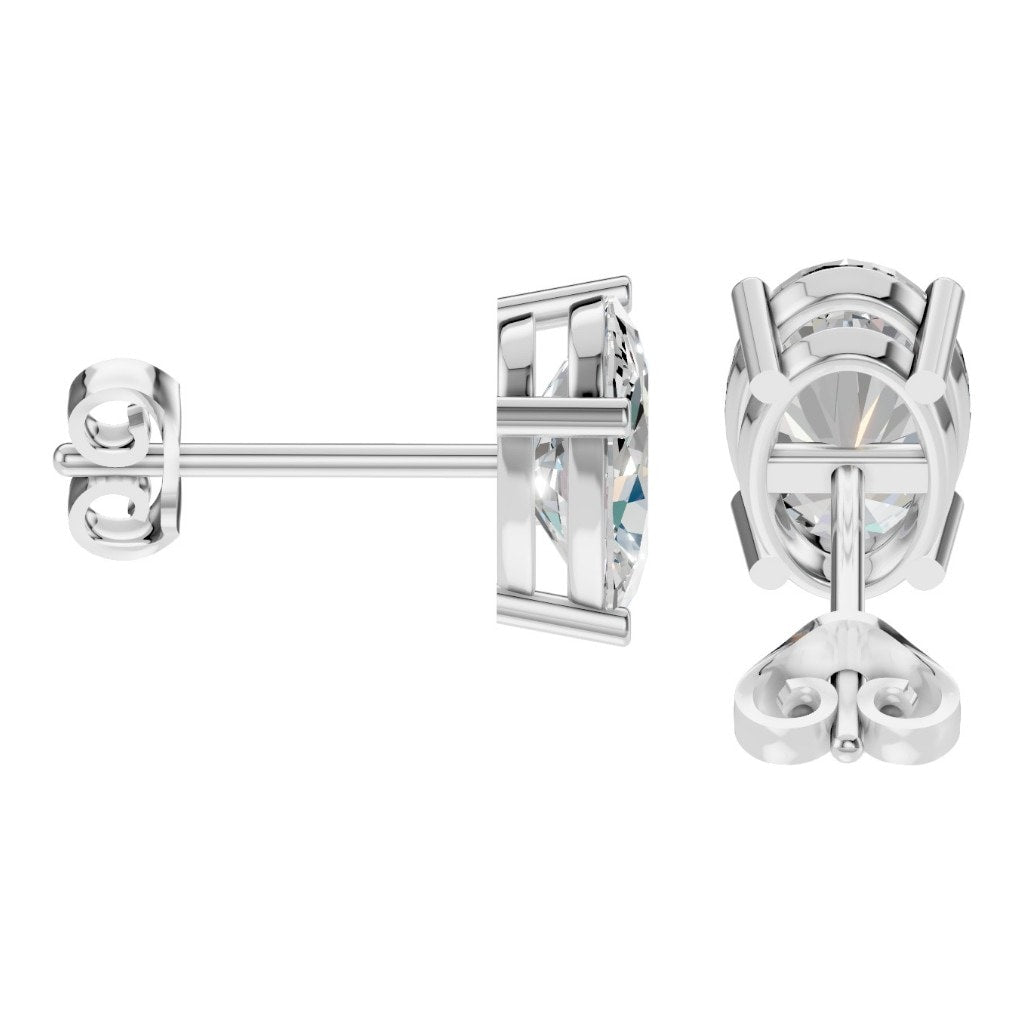 EA-8196 White Gold Earrings SET - Side View