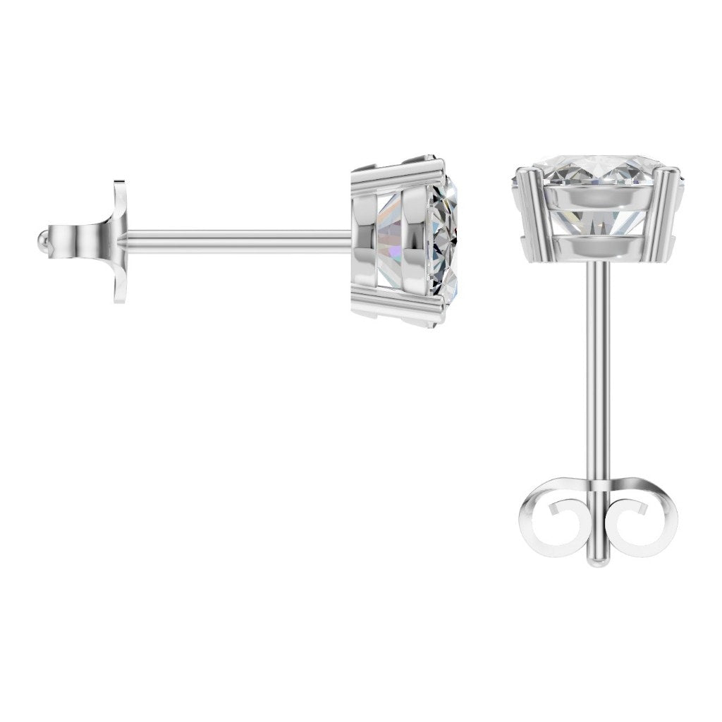 EA-8196 White Gold Earrings SET - BACK