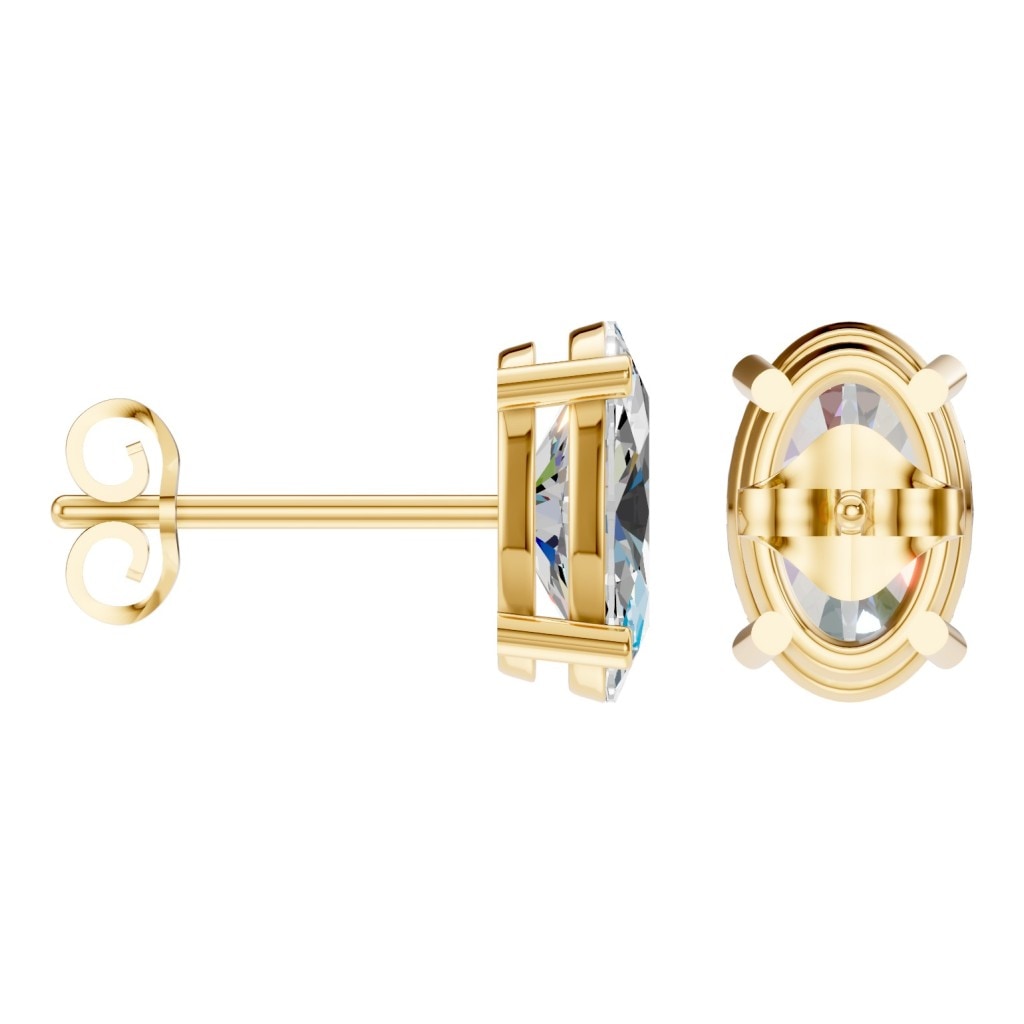 EA-8196 Yellow Gold Earrings SET - ANGLE