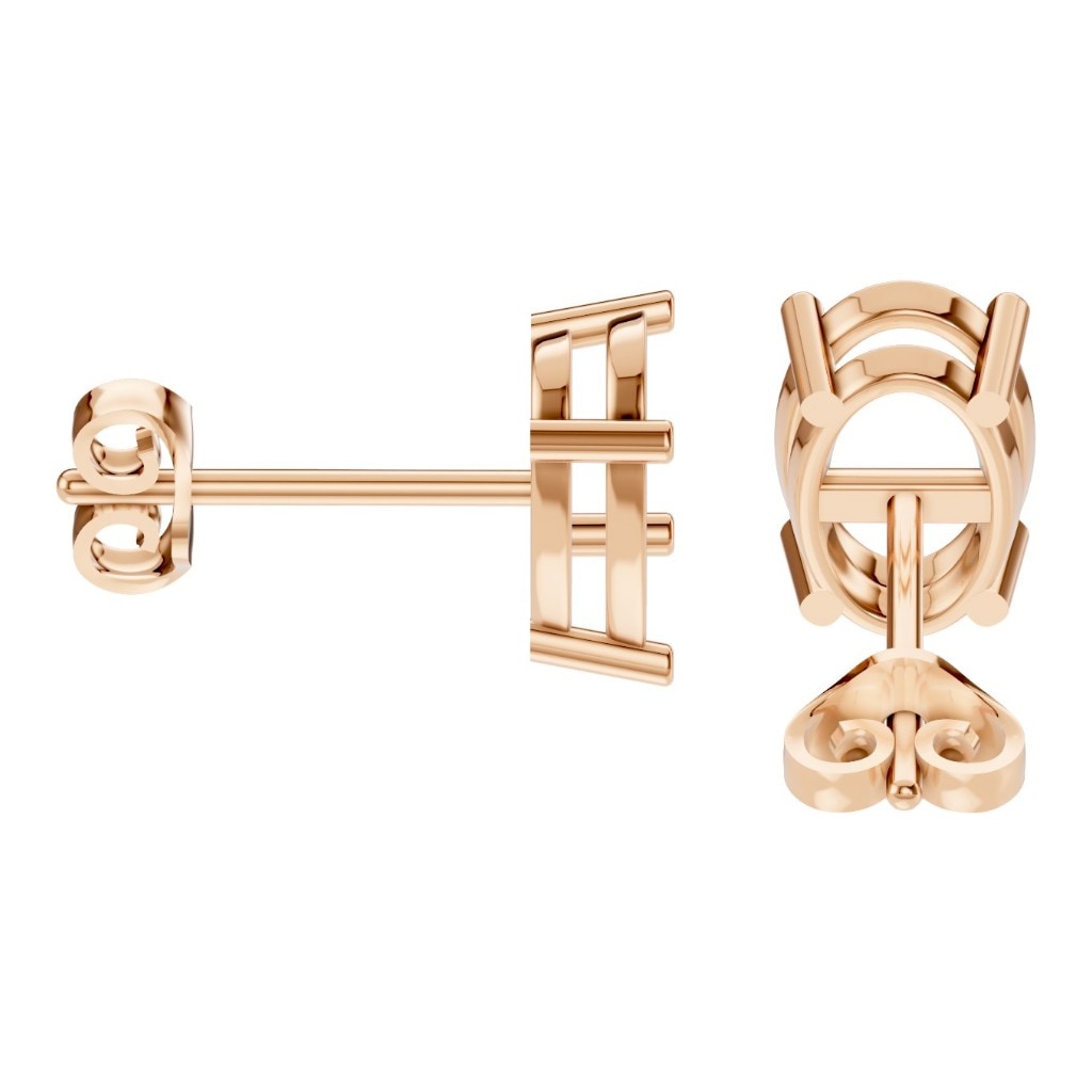EA-8196 Rose Gold Earrings UNSET - Side View
