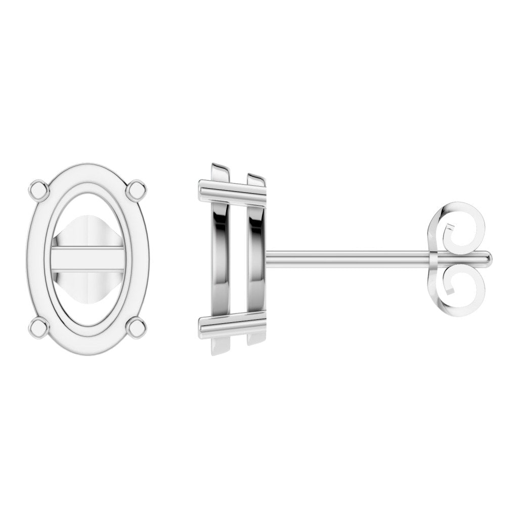 EA-8196 White Gold Earrings UNSET - Main View