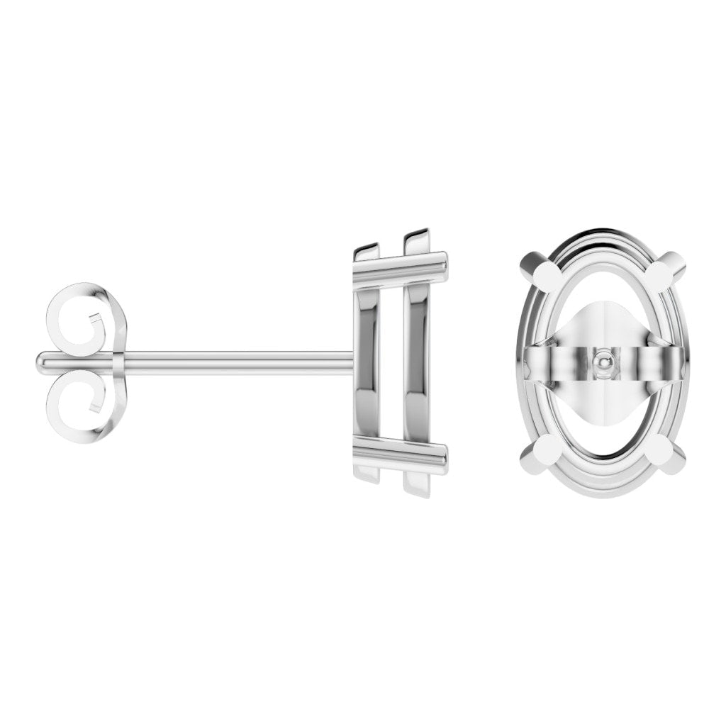 EA-8196 White Gold Earrings UNSET - ANGLE