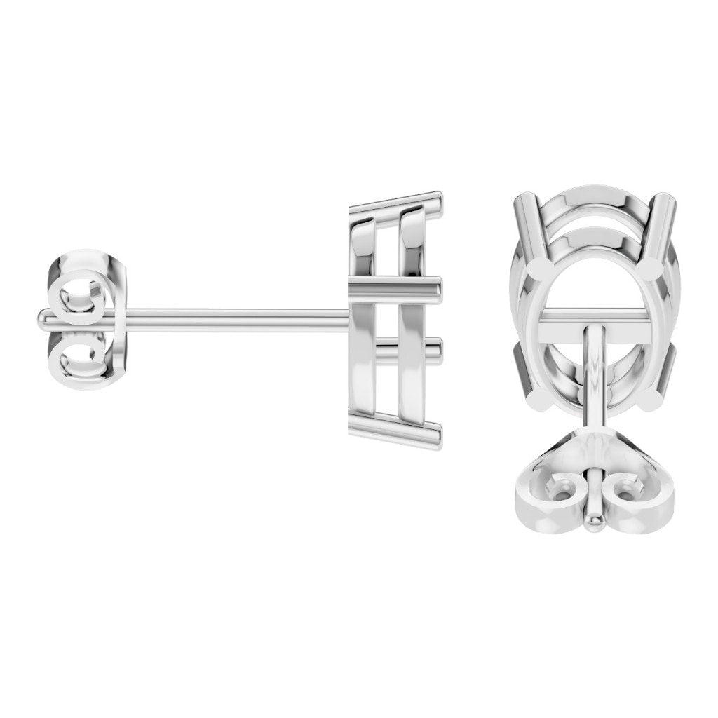 EA-8196 White Gold Earrings UNSET - Side View