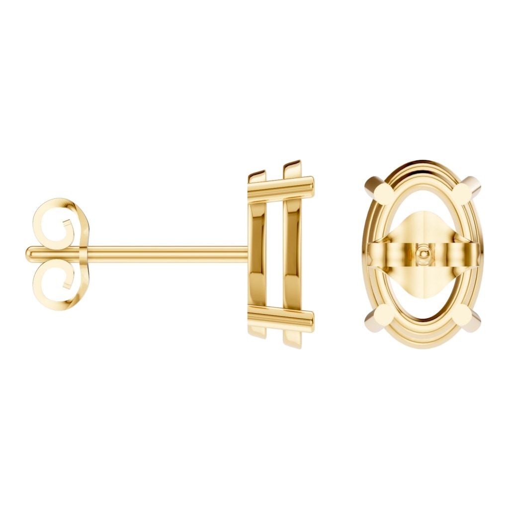 EA-8196 Yellow Gold Earrings UNSET - ANGLE
