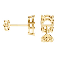 EA-8196 Yellow Gold Earrings UNSET - Side View