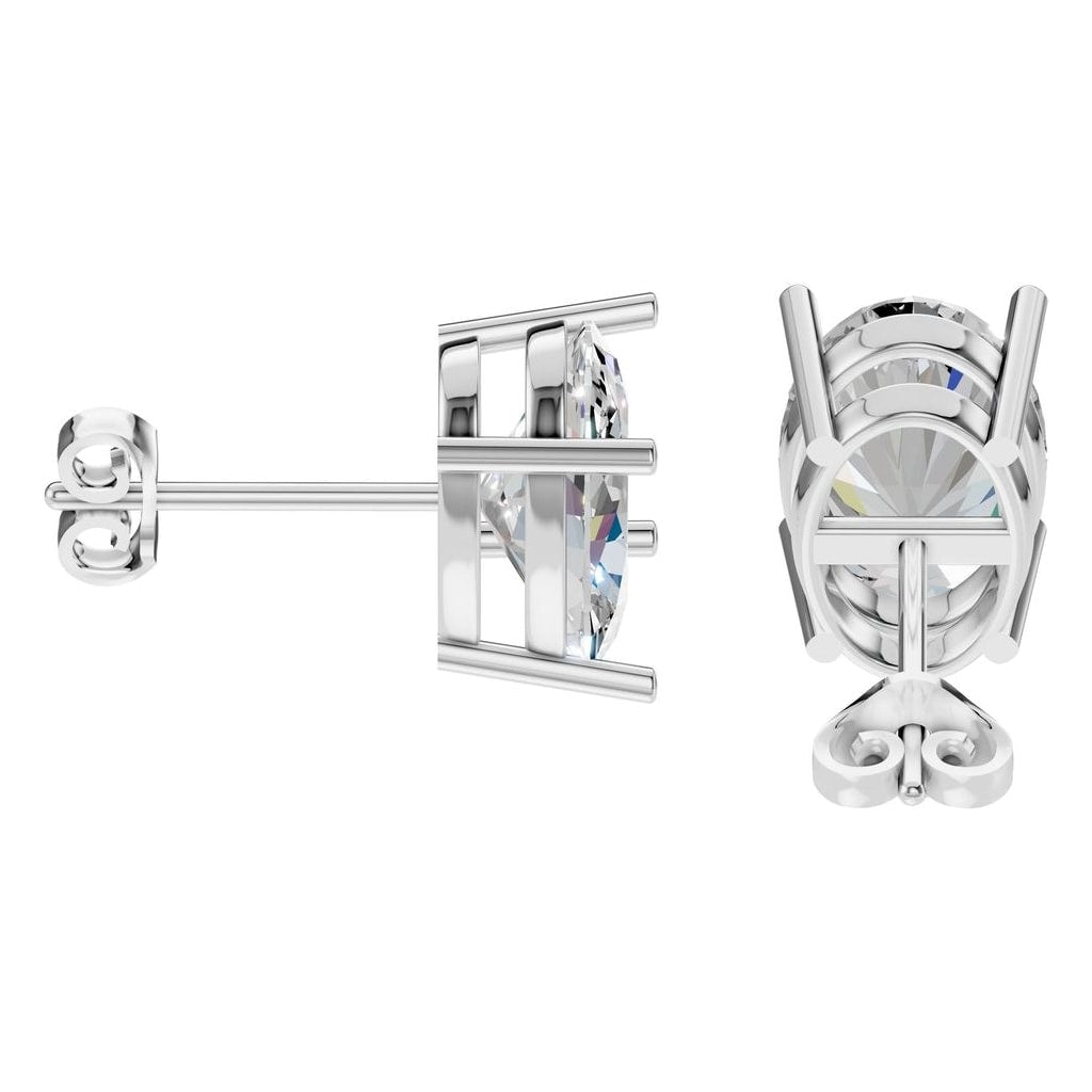 EA-8196 White Gold Earrings SET - Side View