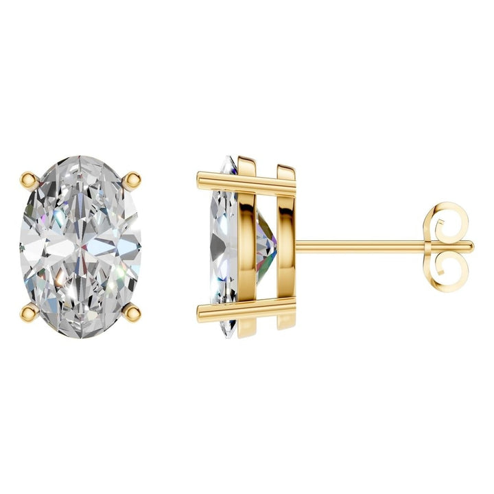 Solitaire Stud Earrings Mounting - Oval 12x8mm