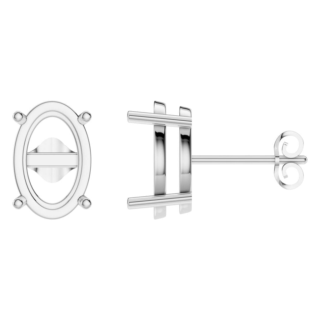 EA-8196 White Gold Earrings UNSET - Main View