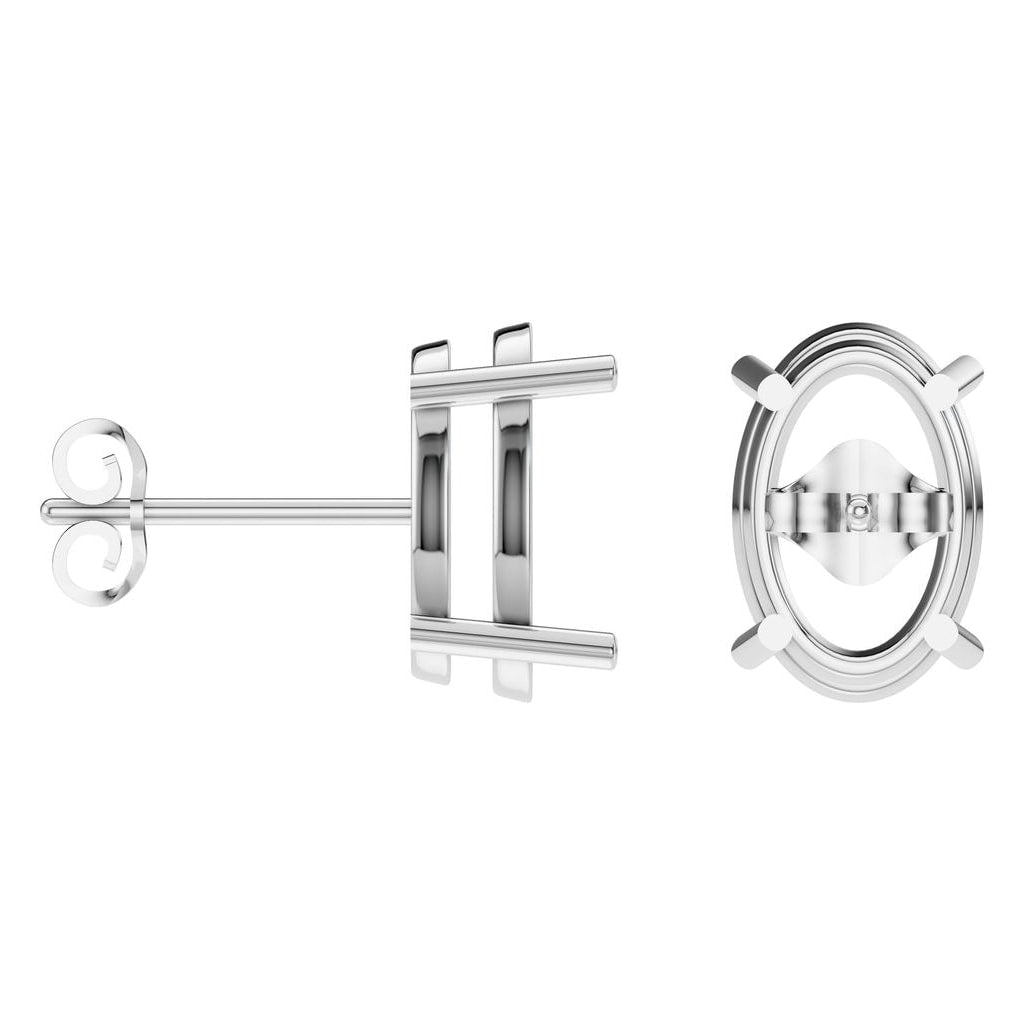 EA-8196 White Gold Earrings UNSET - ANGLE