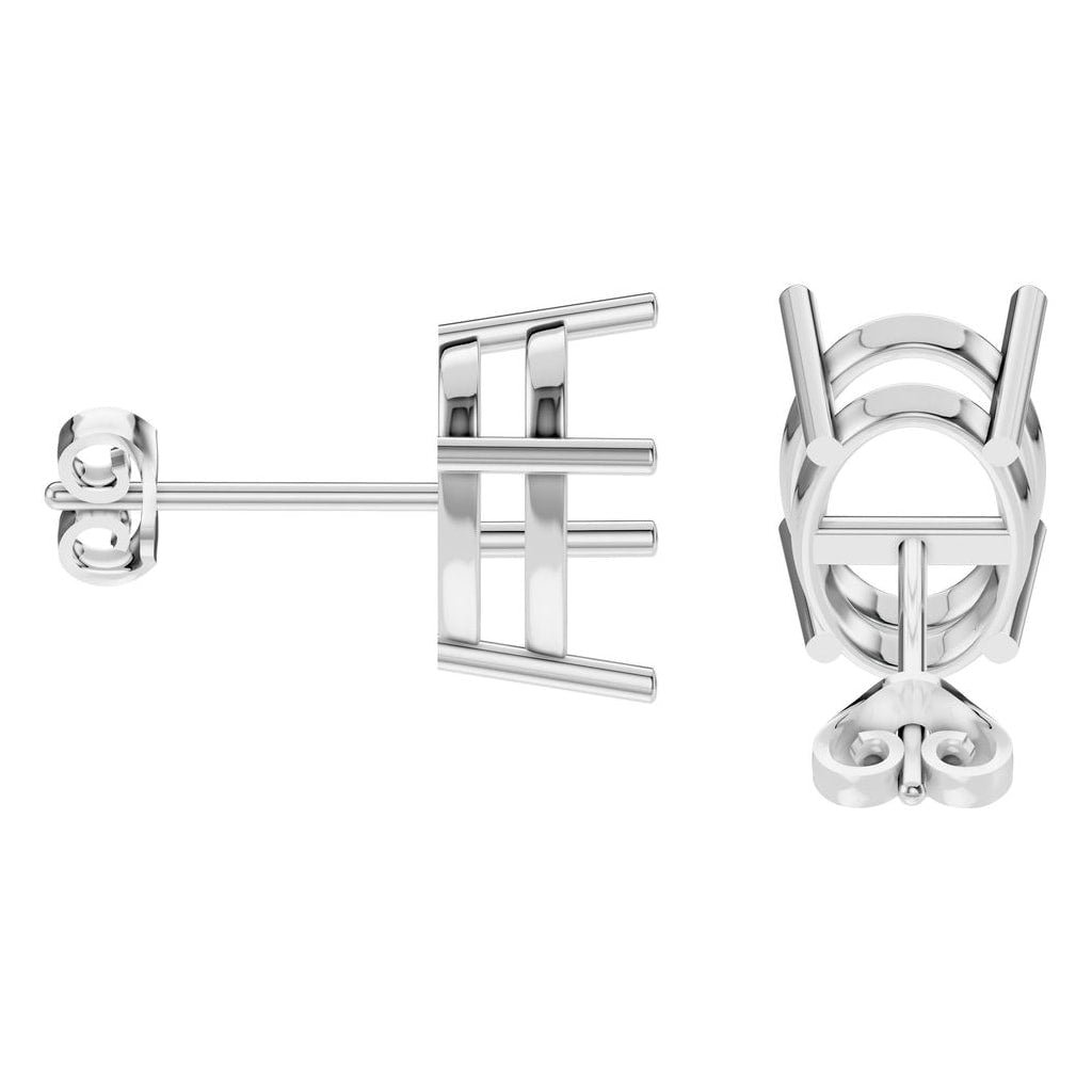 EA-8196 White Gold Earrings UNSET - Side View