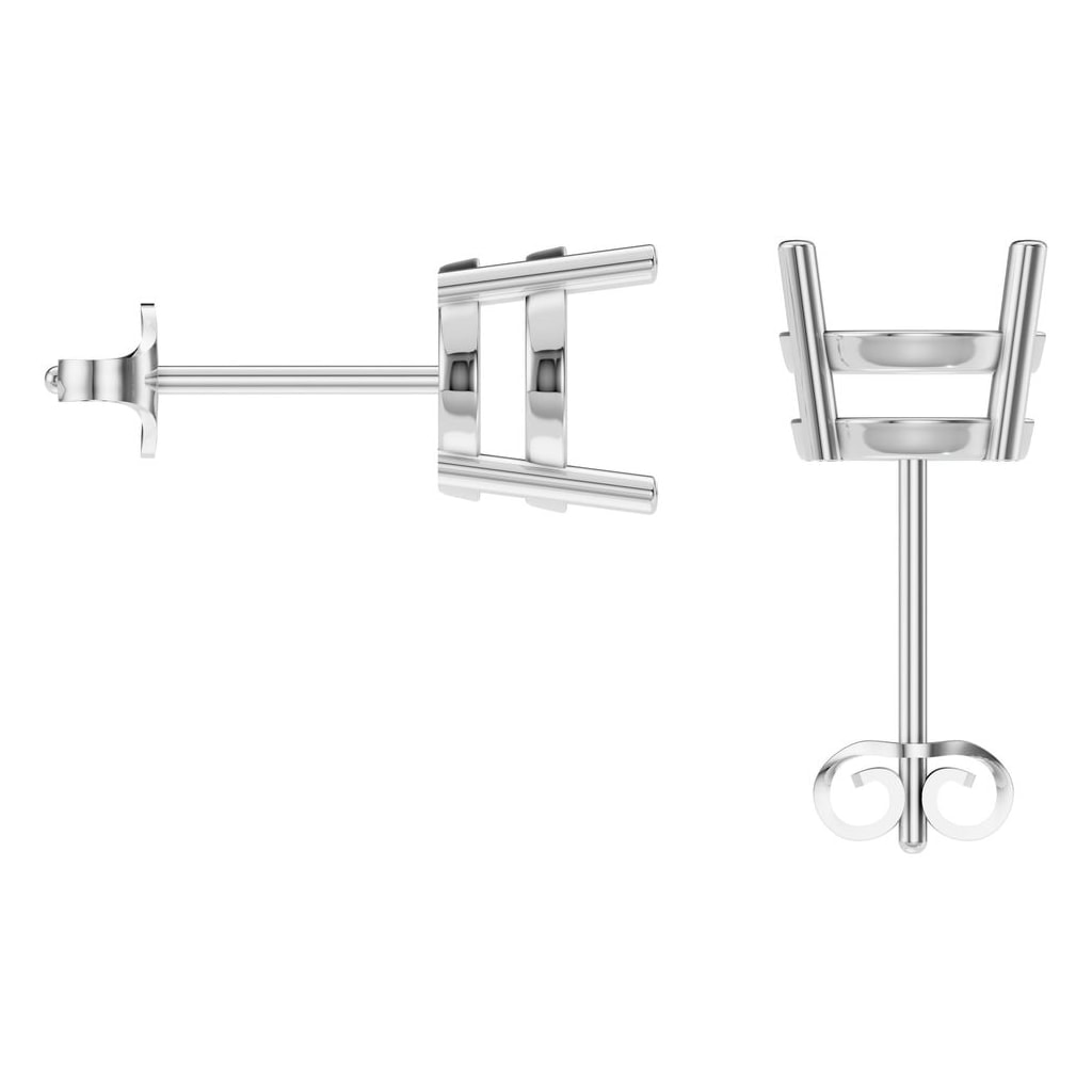 EA-8196 White Gold Earrings UNSET - BACK