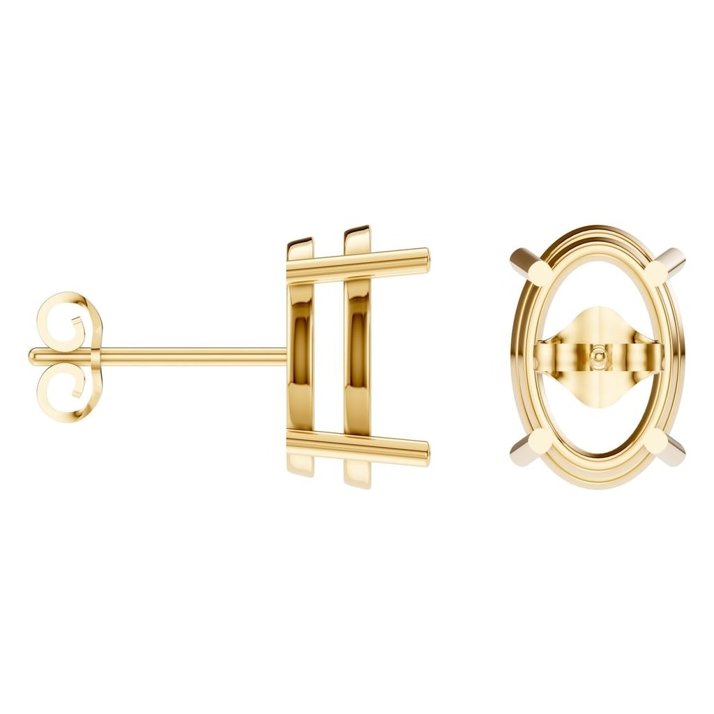 EA-8196 Yellow Gold Earrings UNSET - ANGLE