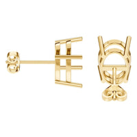 EA-8196 Yellow Gold Earrings UNSET - Side View