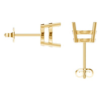 EA-8196 Yellow Gold Earrings UNSET - BACK
