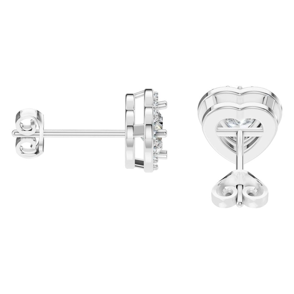 EA-8558 White Gold Earrings SET - Side View