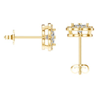 EA-8558 Yellow Gold Earrings SET - BACK