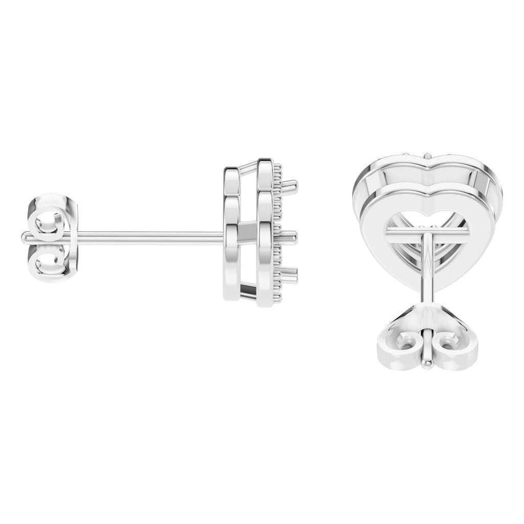 EA-8558 White Gold Earrings UNSET - Side View