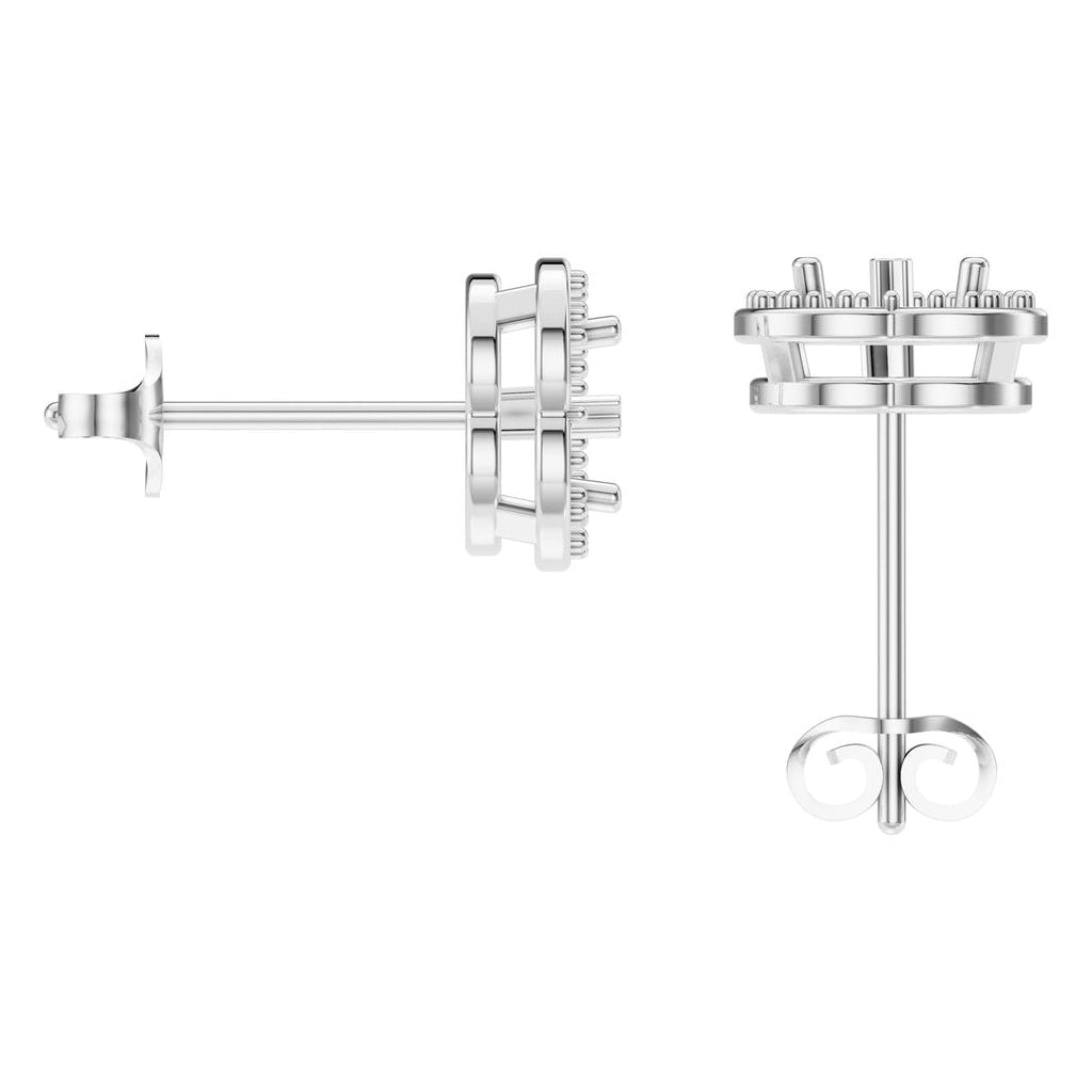 EA-8558 White Gold Earrings UNSET - BACK