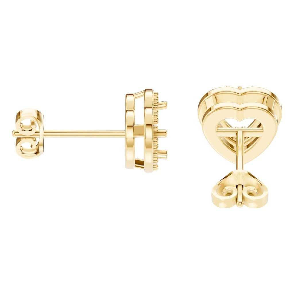 EA-8558 Yellow Gold Earrings UNSET - Side View