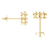 EA-8558 Yellow Gold Earrings UNSET - BACK