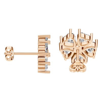 EA-8716 Rose Gold Earrings SET - Side View