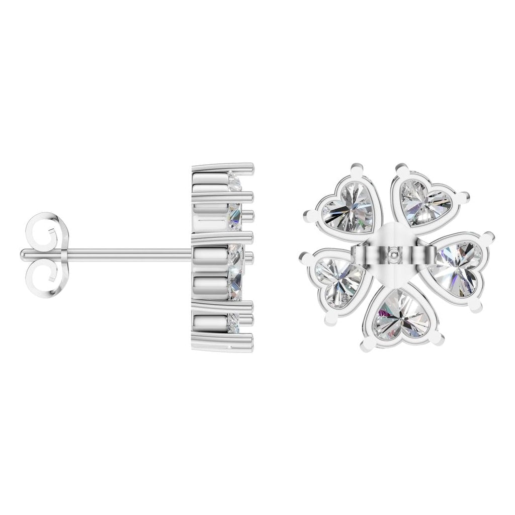 EA-8716 White Gold Earrings SET - ANGLE