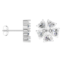 EA-8716 White Gold Earrings SET - ANGLE
