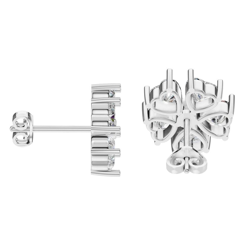 EA-8716 White Gold Earrings SET - Side View