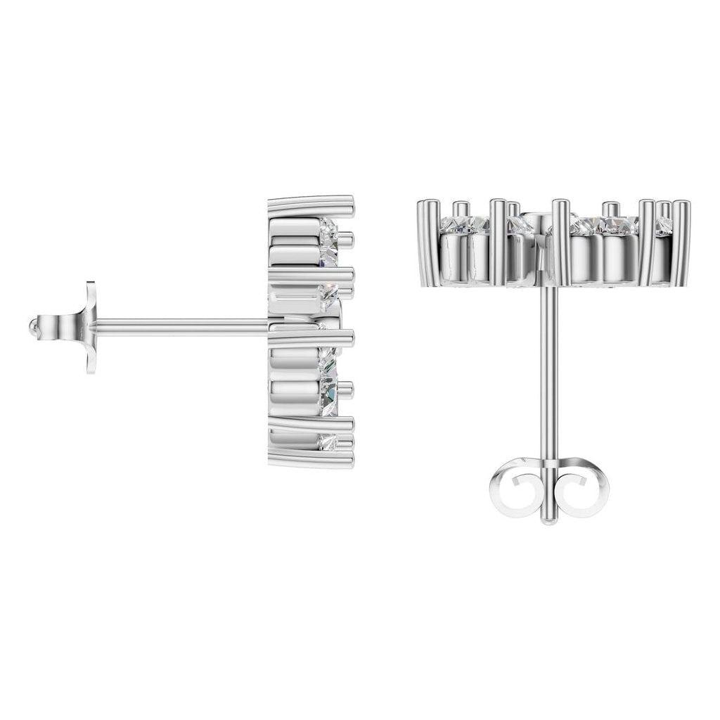 EA-8716 White Gold Earrings SET - BACK