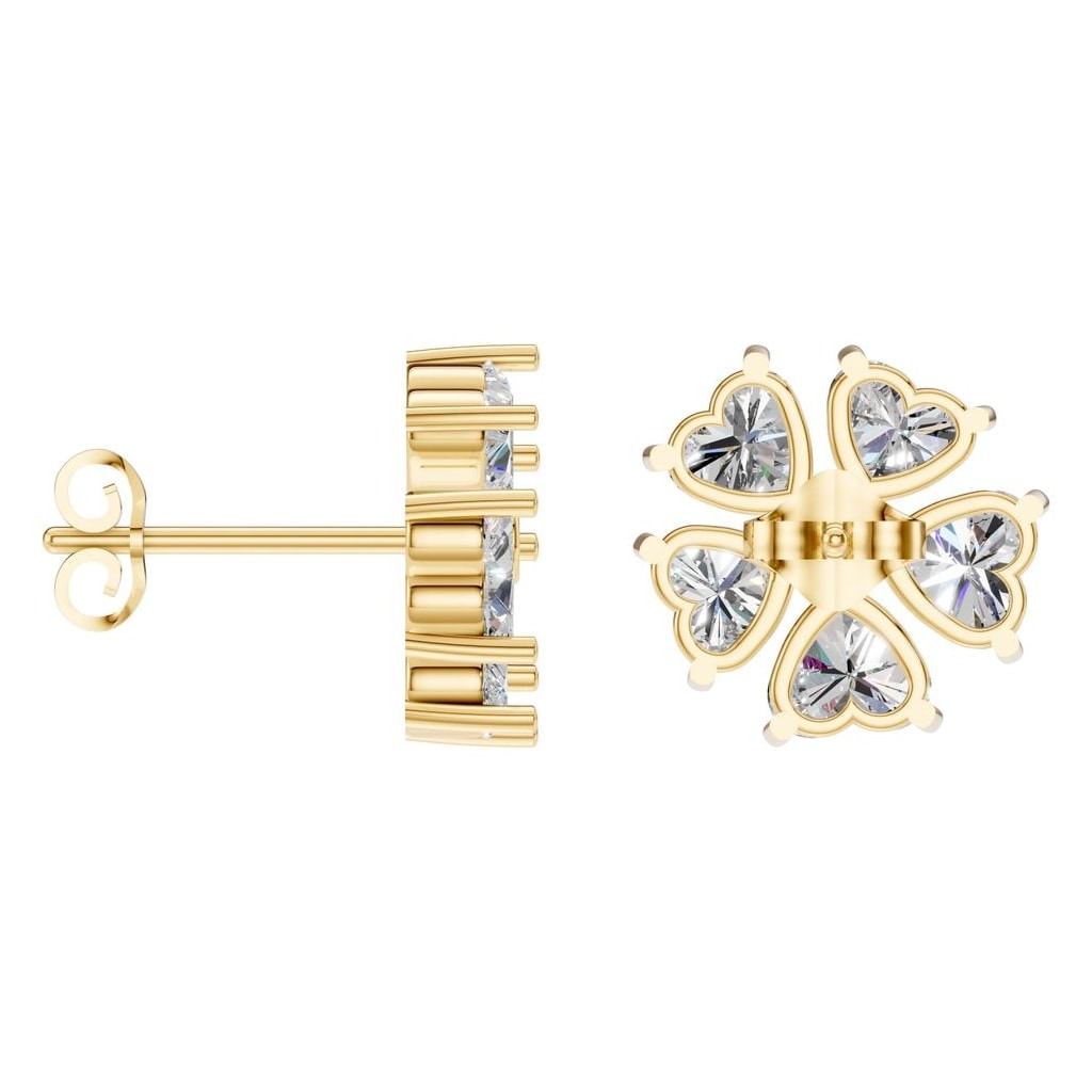 EA-8716 Yellow Gold Earrings SET - ANGLE
